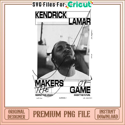 Kendrick Lamar SVG File for Cricut, Premium Downloadable PNG Design