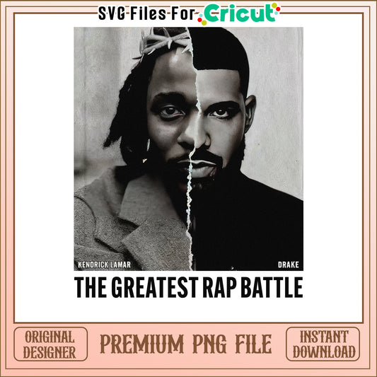 Kendrick Lamar and Drake art print design, perfect for fans and collectors