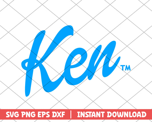 Ken logo blue barbie svg 