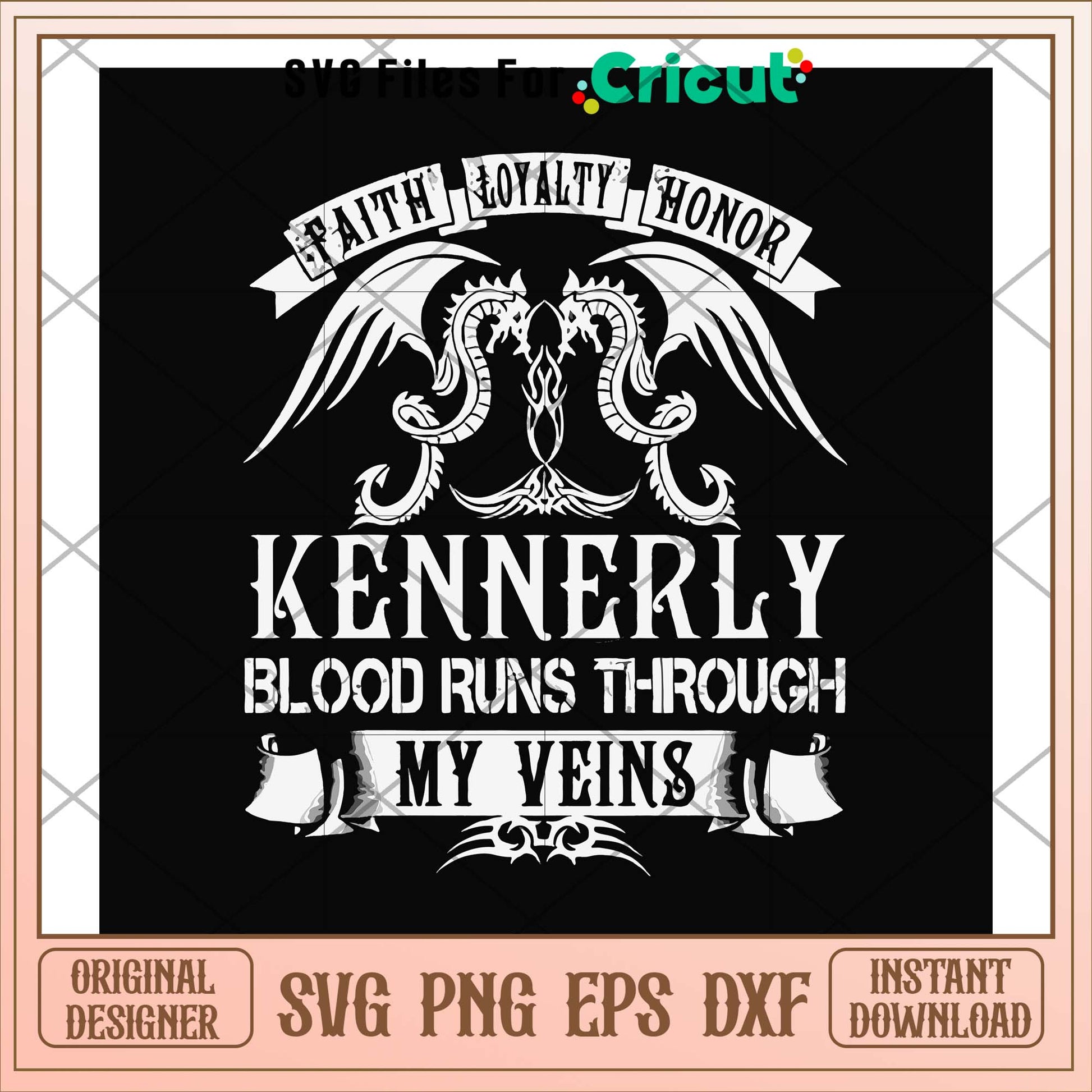 Kennerly blood runs through my veins svg, blood svg, funny svg