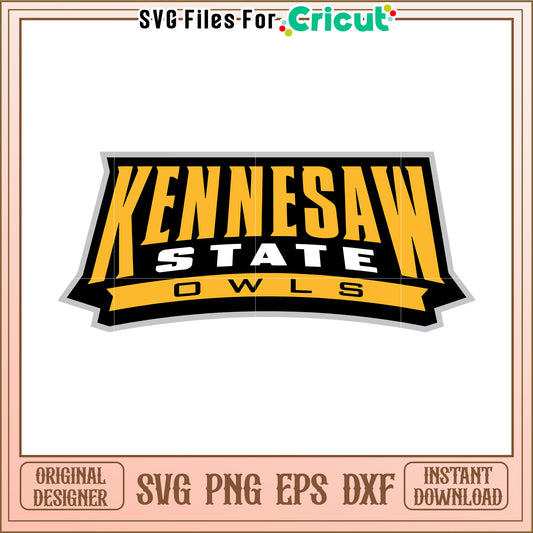 Kennesaw State Owls logo design for crafting projects, ideal for SVG downloads
