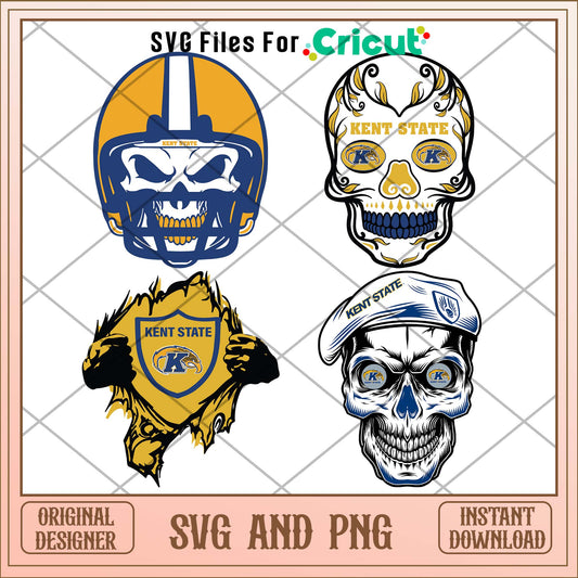 Kent State skull svg, Kent State University svg bundle, NCAA svg