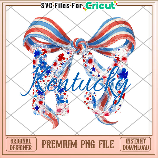 Kentucky state bowtie design png, america i love​ png, red white and blue png