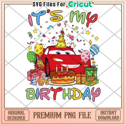 Kids Birthday Car PNG Instant Download