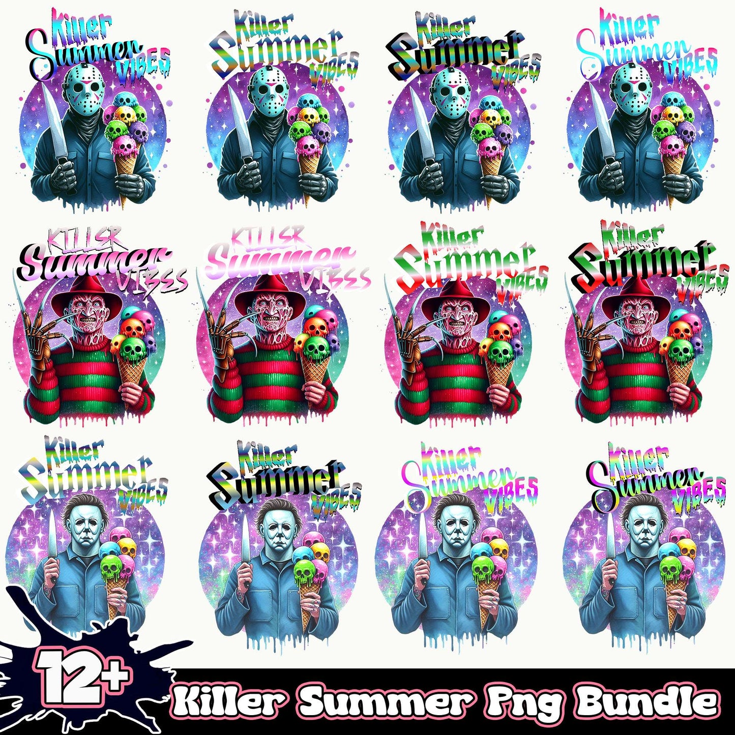 Killer summer png bundle, Summer killers art bundle