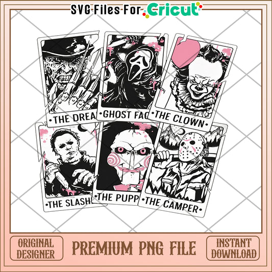 Killer characters png, halloween​ design​ png, halloween costume​ png
