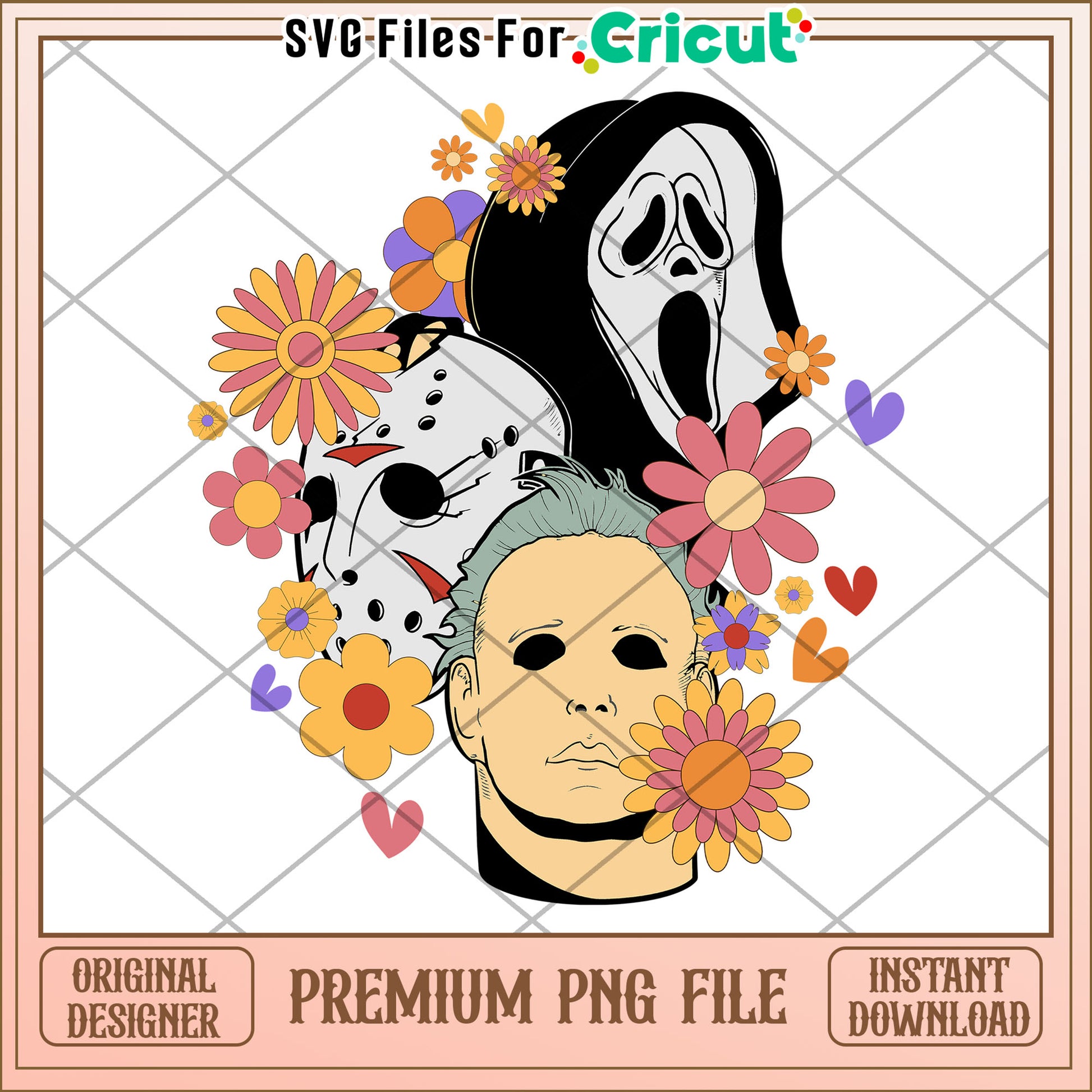 Killer head flower design png, halloween​ design​ png, halloween costume​ png