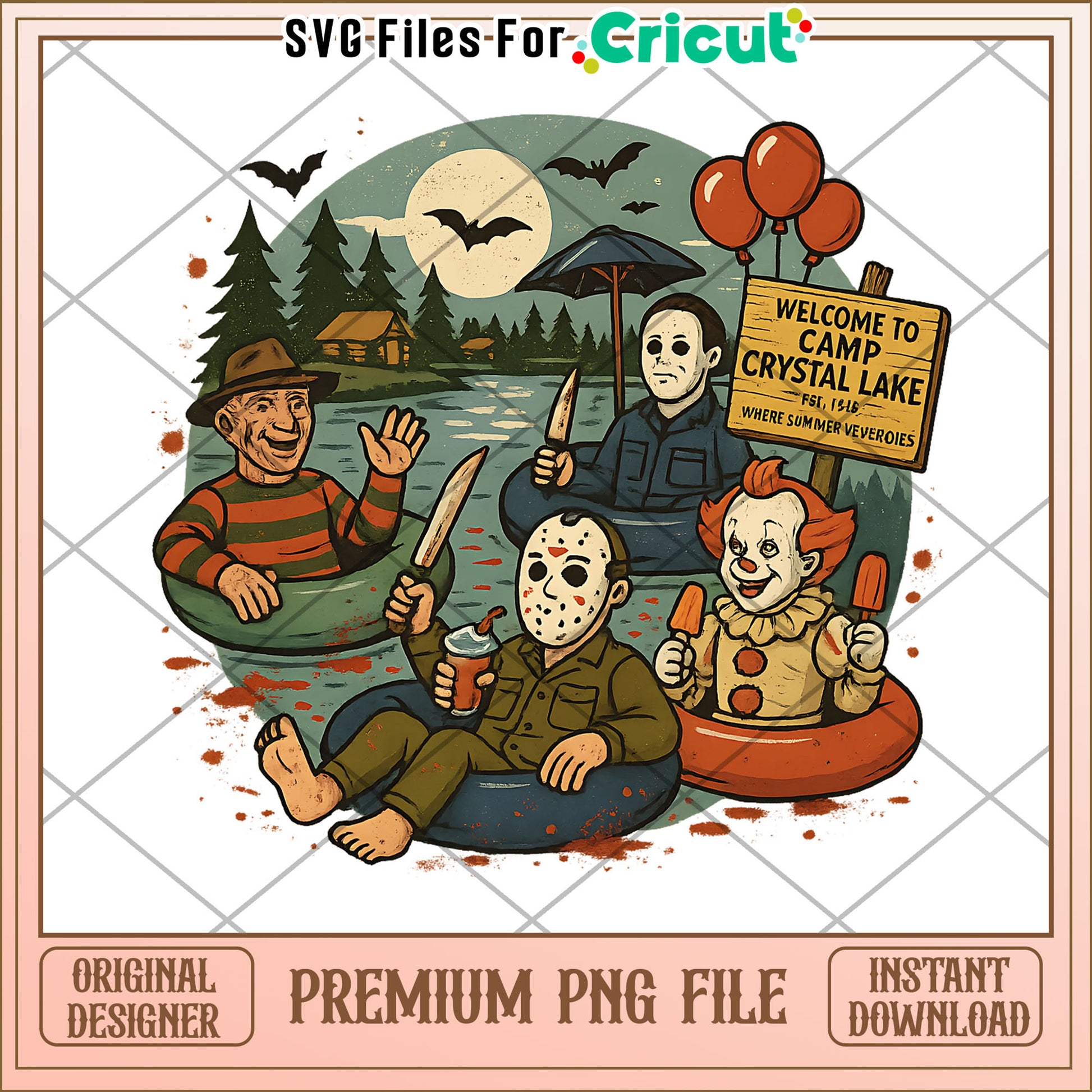 Killers and crystal camp png, spooky sesason png, halloween toys​ png