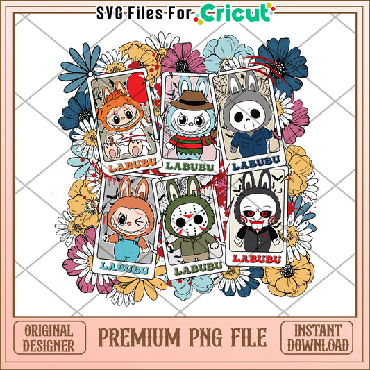 Killers costumes labubu png, halloween png, halloween killers png