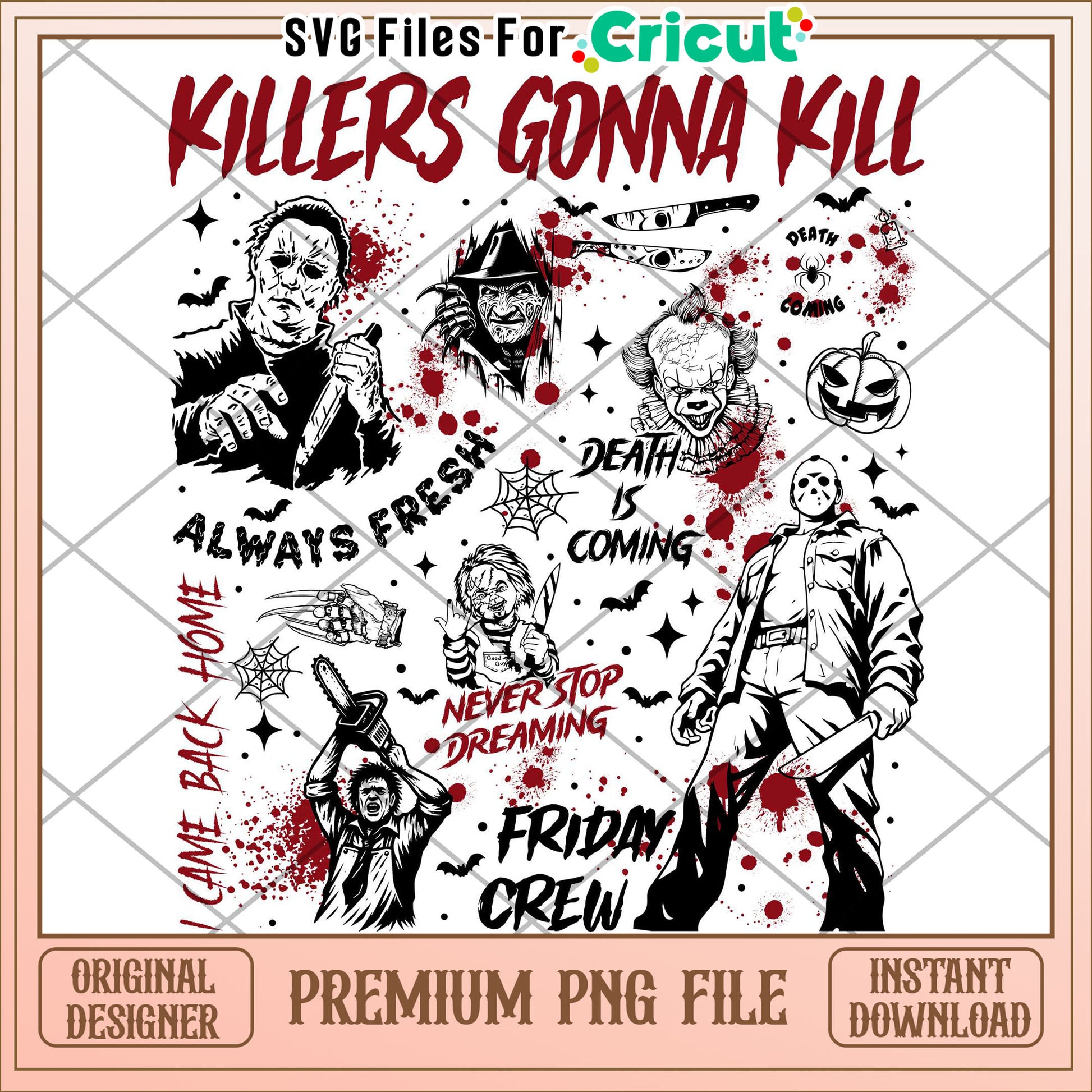 Killers gonna kill png, spooky halloween png, halloween season png