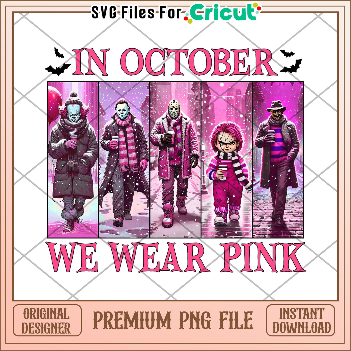 Killers wear pink png, halloween jokes​ png, halloween drawings​ png