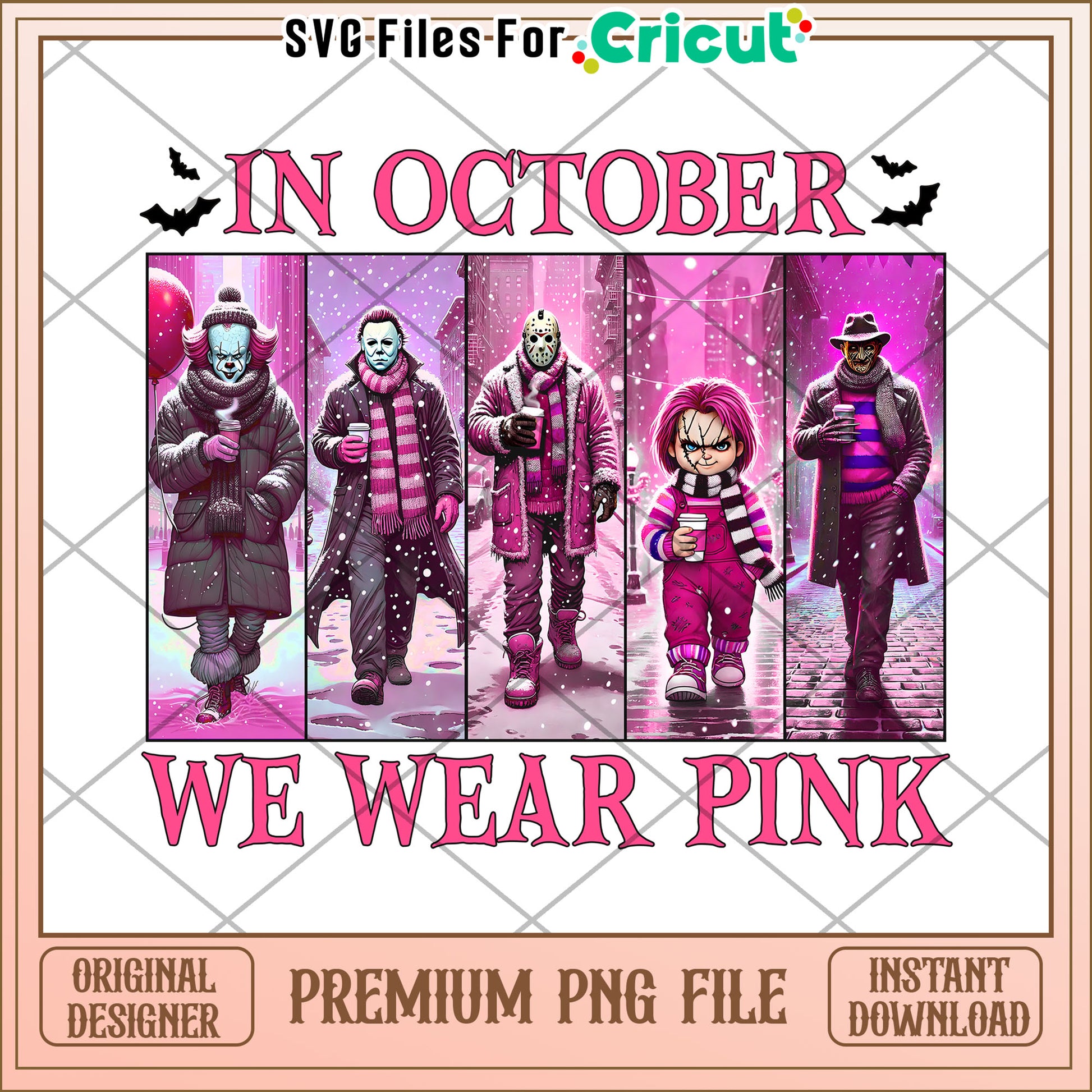 Killers wear pink png, halloween jokes​ png, halloween drawings​ png