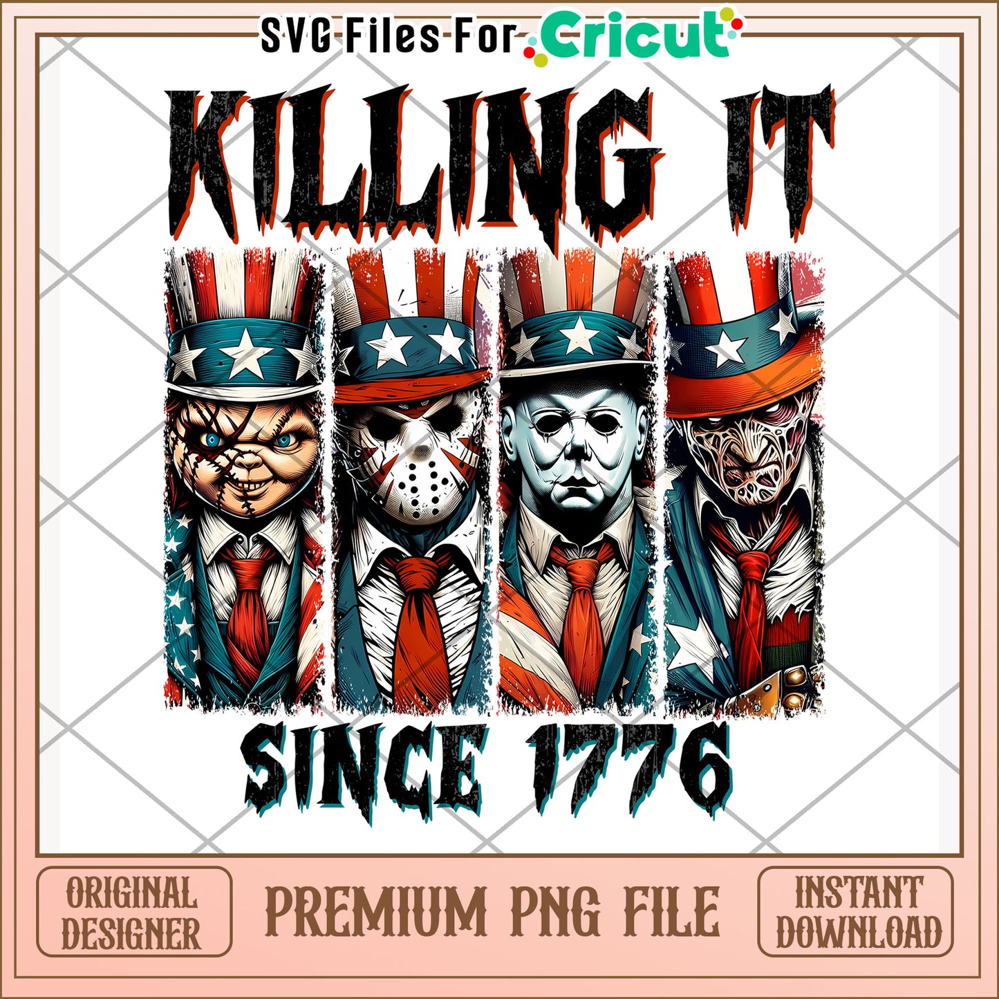 Killing it since 1776 png, 4th of july design png, patriotic theme png