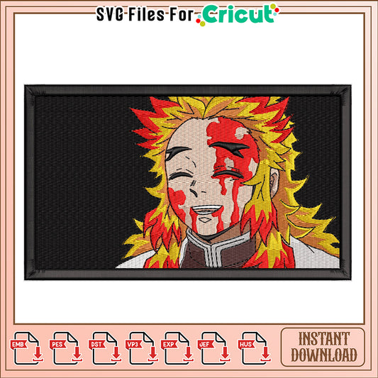 Kimetsu no Yaiba Rengoku Embroidery Design