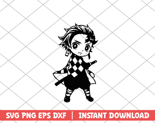 Kimetsu no Yaiba tanjiro chibi anime svg