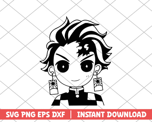 Kimetsu no Yaiba tanjiro kawaii anime svg