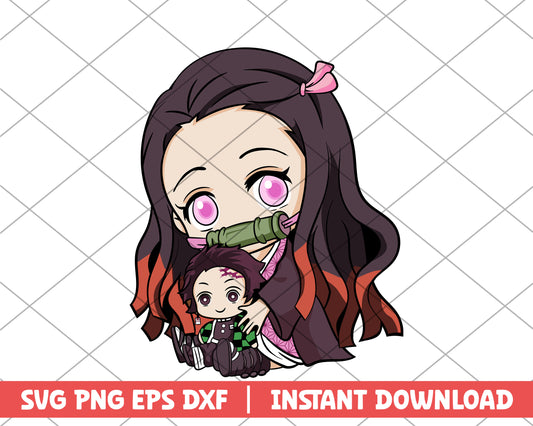 Kimetsu no yaiba nezuko chibi anime svg