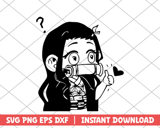 Kimetsu no yaiba nezuko chibi anime svg