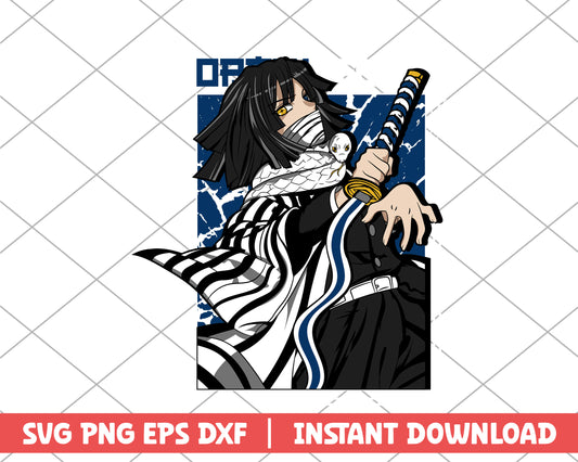 Kimetsu no yaiba obanai iguro anime svg