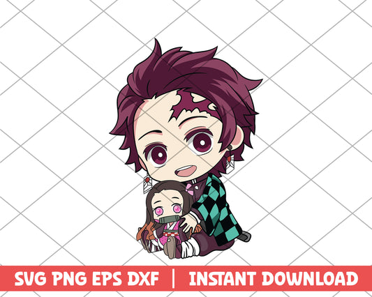 Kimetsu no yaiba tanjiro chibi anime svg