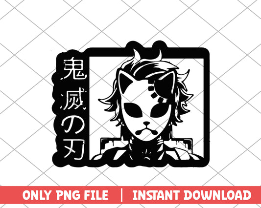 Kimetsu no yaiba tanjiro kitsune mask anime svg