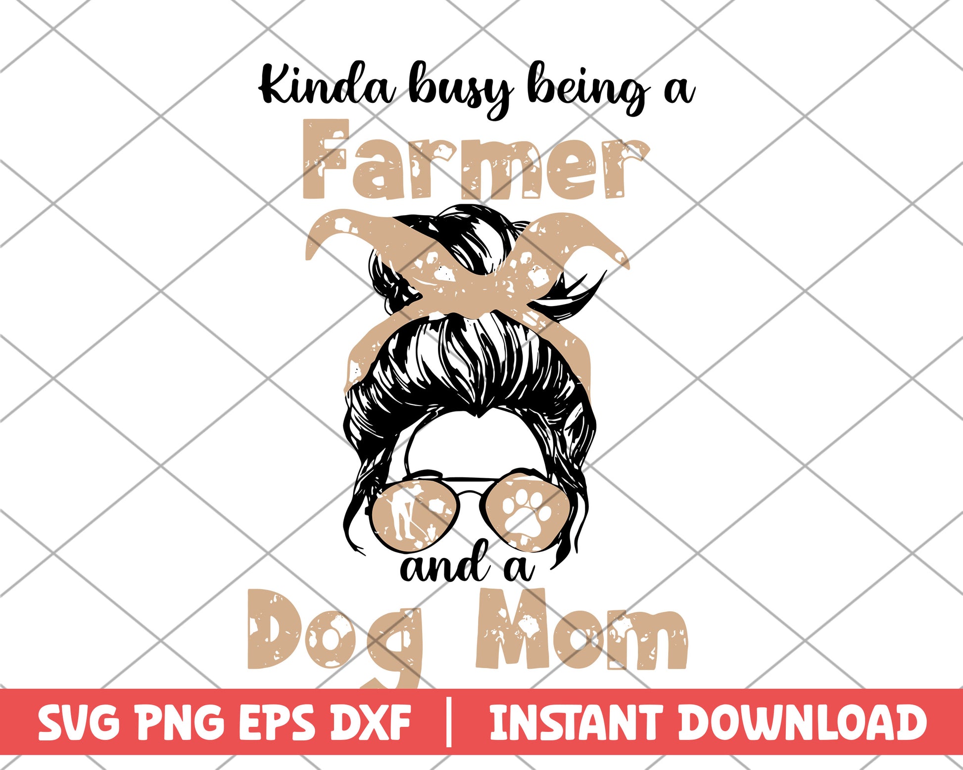 Kinda busy being a farmer and a dog mom mothers day svg