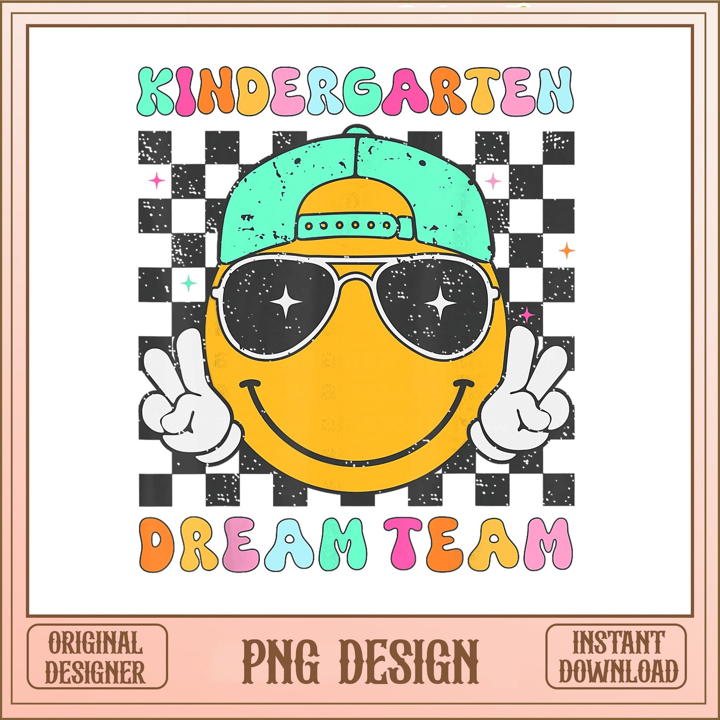 Kindergarten Dream Team PNG, Smiley Face Teacher PNG, Back To School PNG