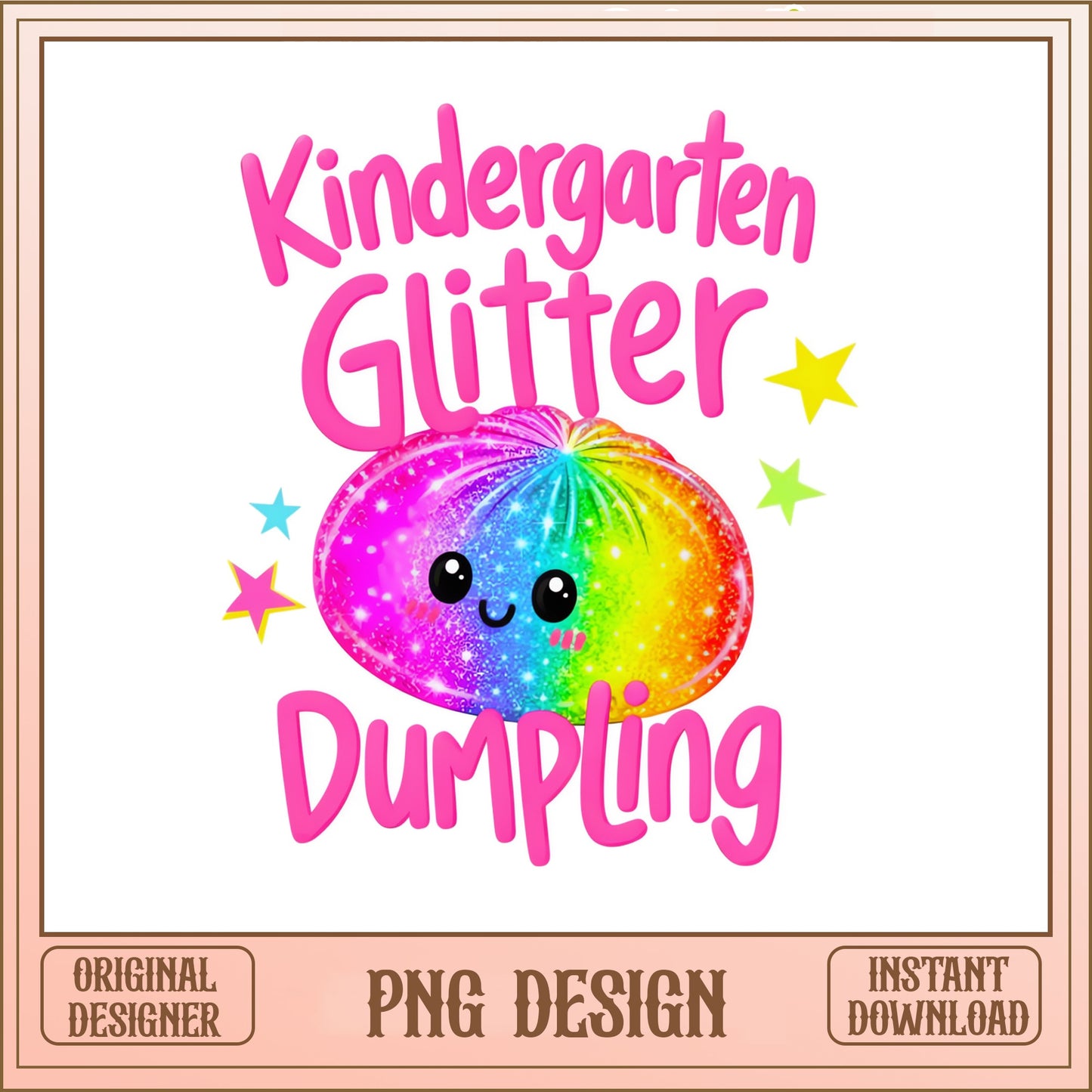 Kindergarten Glitter Dumpling PNG, Back To School PNG, Kids PNG