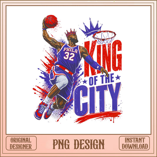 King Of The City Basketball Player PNG, Phila 32 PNG, NBA PNG