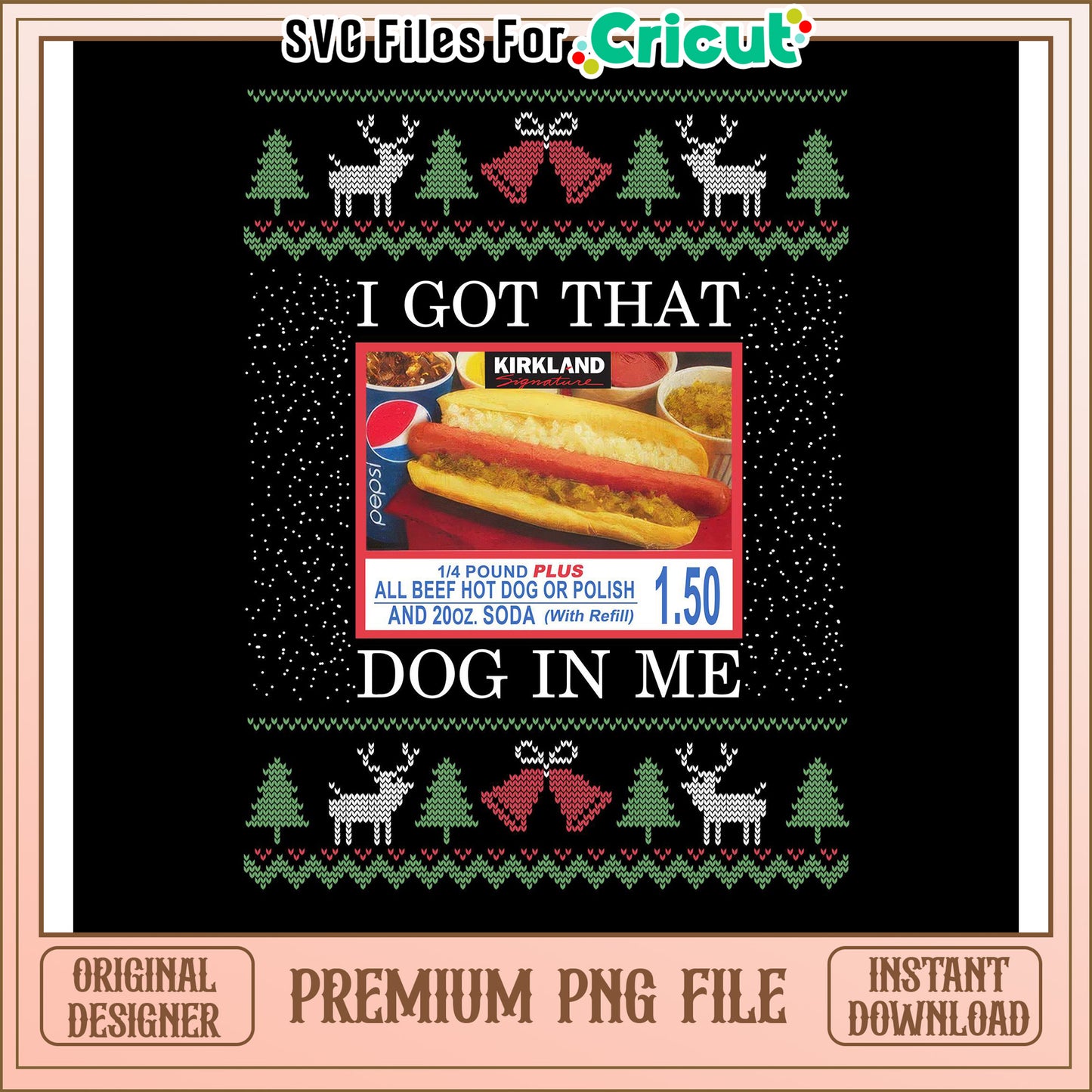 Kirkland Hot Dog PNG Design, Perfect for Cricut Projects