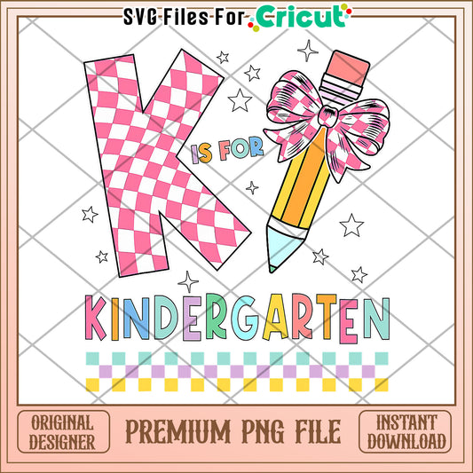 K is for kindergarten design png, back to school supplies​ png, cartoon design png