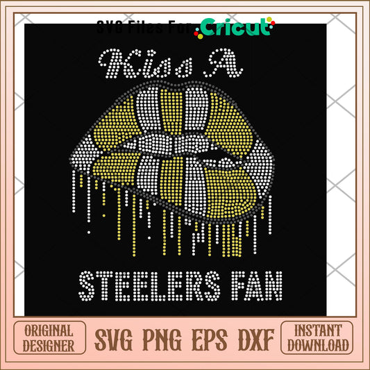 Kiss a Steelers fan lips svg, Steelers svg, new nfl svg