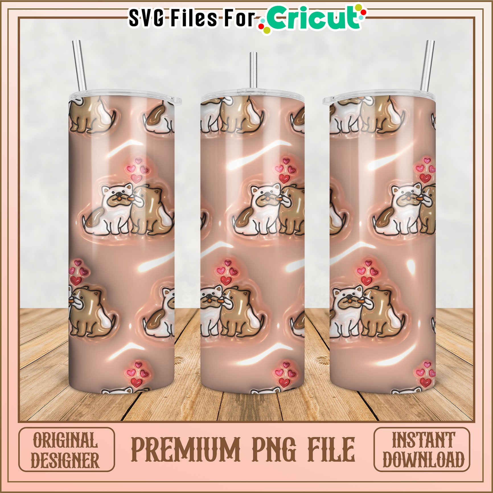 Kissing Dogs Tumbler PNG