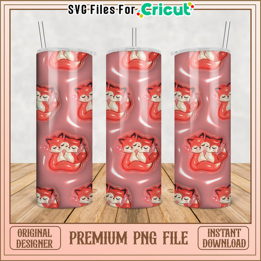 Kissing Foxes Tumbler PNG Design