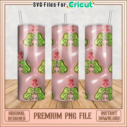 Kissing Frogs Tumbler PNG Design