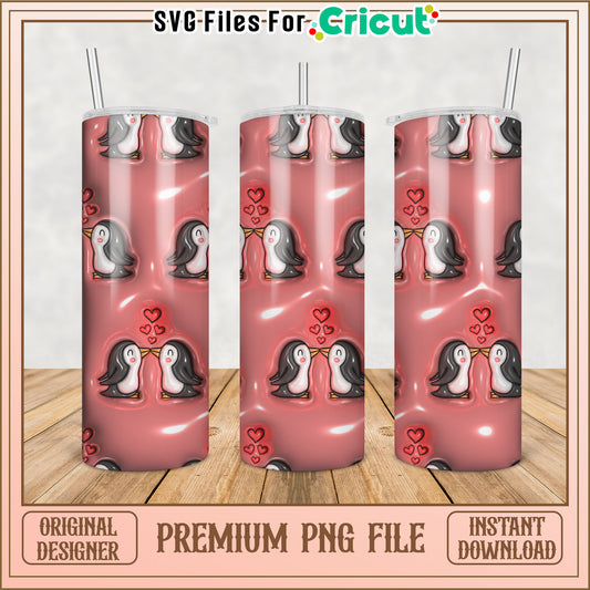 Kissing Penguins Tumbler PNG