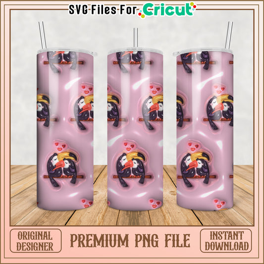 Kissing Toucans Tumbler PNG Design