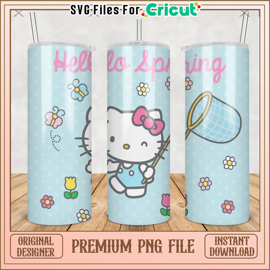 Kitty hellow spring tumbler png, cute characters png, kuromi hello kitty​ png