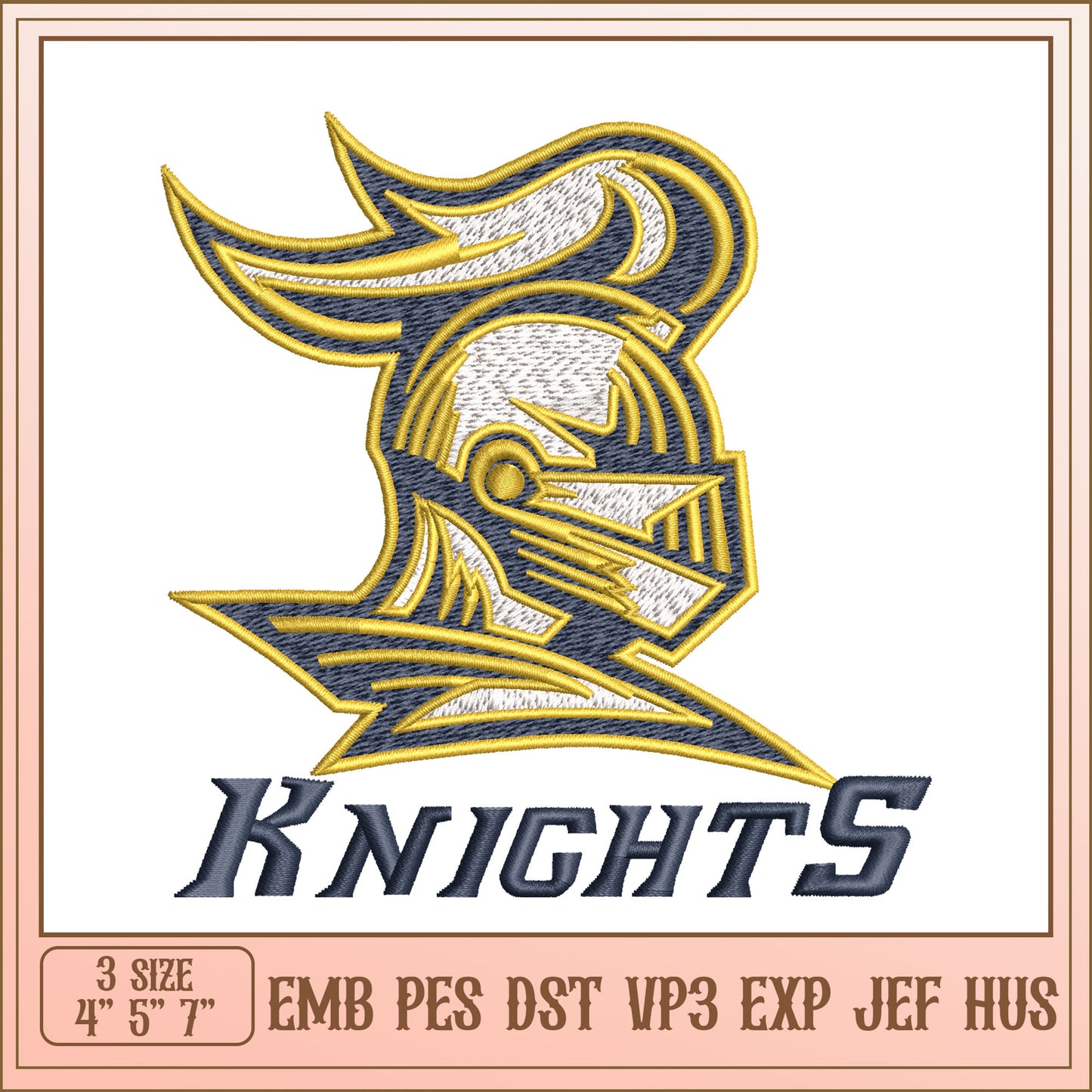 Knights Helmet Embroidery Design