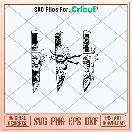 Knives Anime Naruto Characters Svg, Quotes art svg bundle