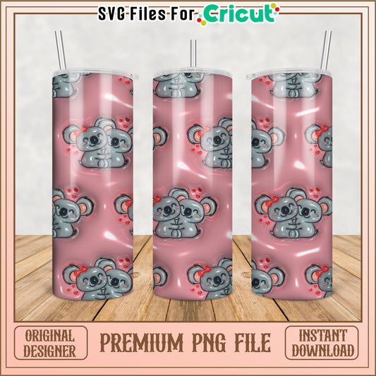 Koala Couple Tumbler PNG Design
