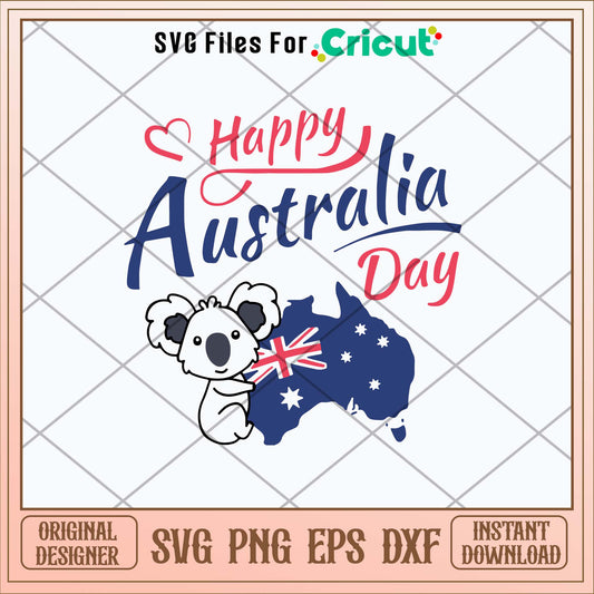 Koala Happy Australia Day Australian Flag Svg