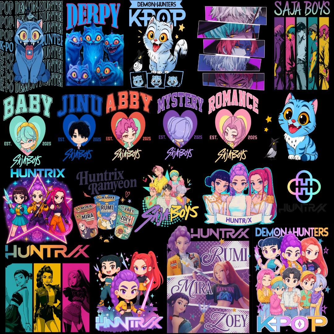 Kpop cartoon design bundle png, cute idol artwork bundle png, trending fan art style bundle png