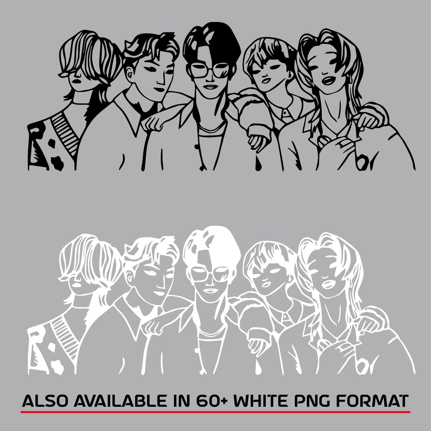 Kpop demon hunter black design bundle svg, idol warrior aesthetic bundle svg