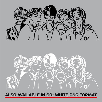 Kpop demon hunter black design bundle svg, idol warrior aesthetic bundle svg