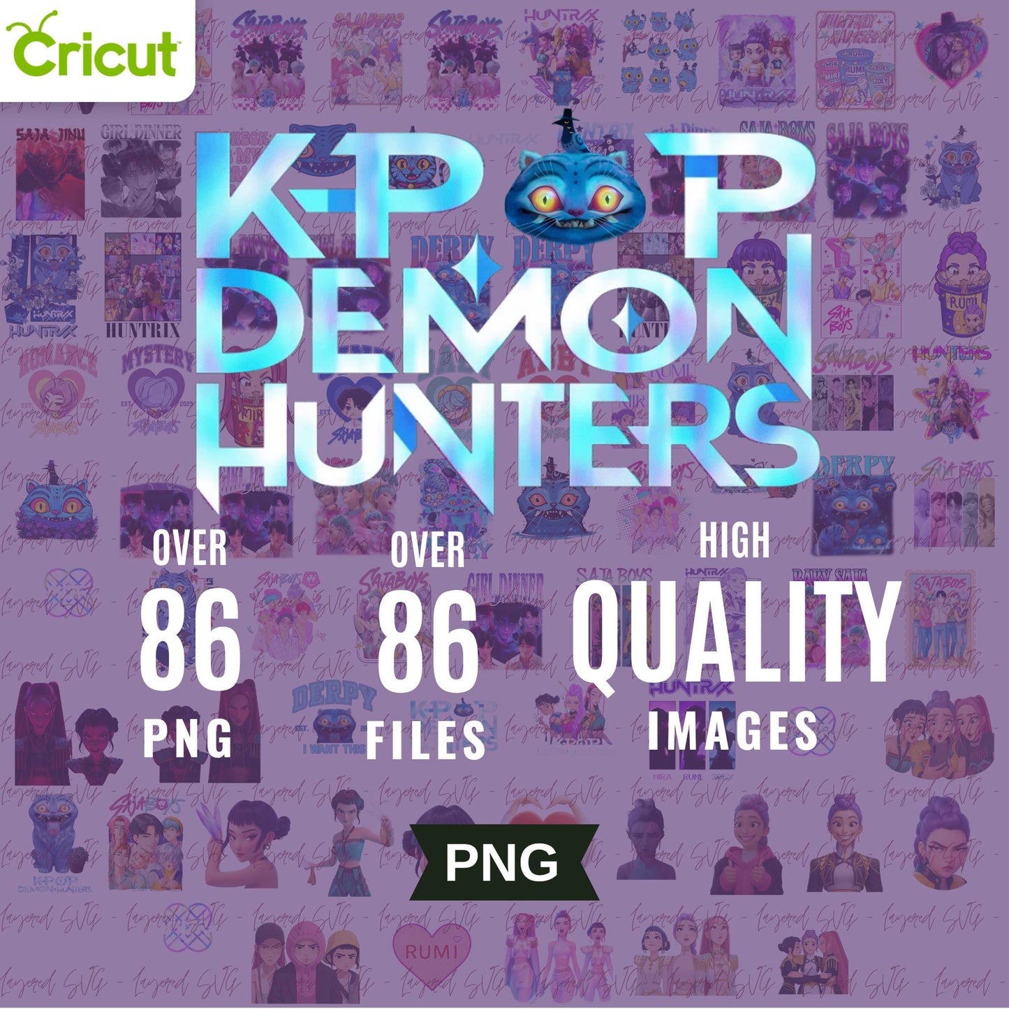 Kpop demon hunter bundle png, kpop anime style bundle png, demon hunter bundle png