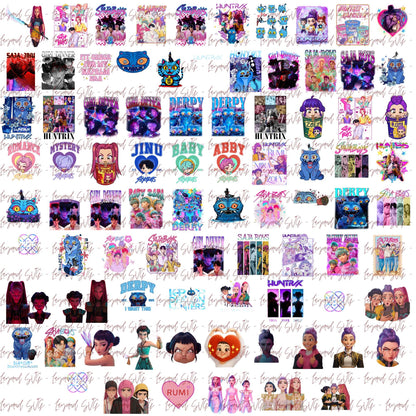 Kpop demon hunter bundle png, kpop anime style bundle png, demon hunter bundle png