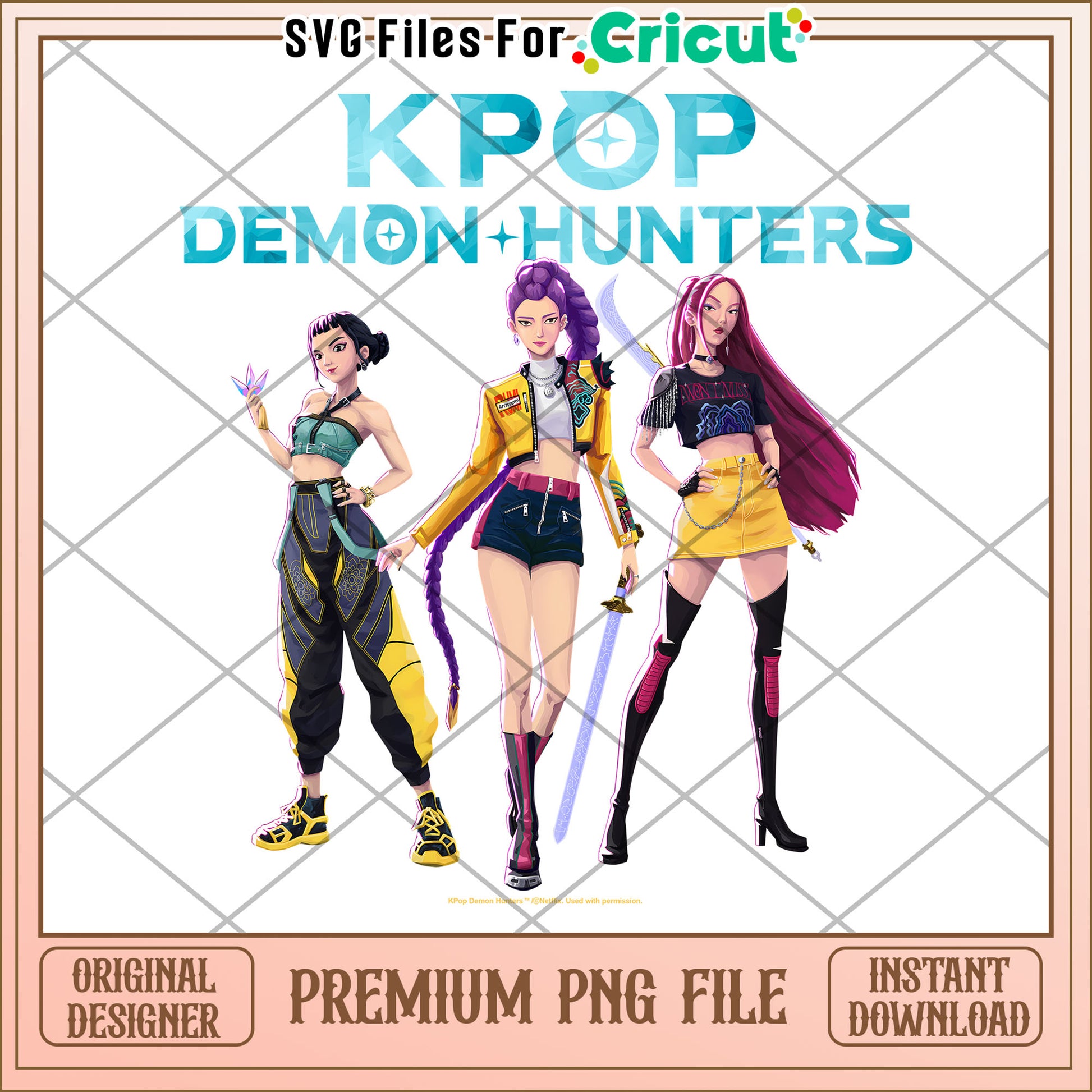 Kpop demon hunters design png, kpop songs png, netflix cartoon png