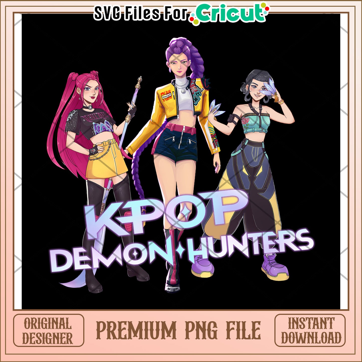 Kpop demon hunters png, kpop band png, korean cartoon png
