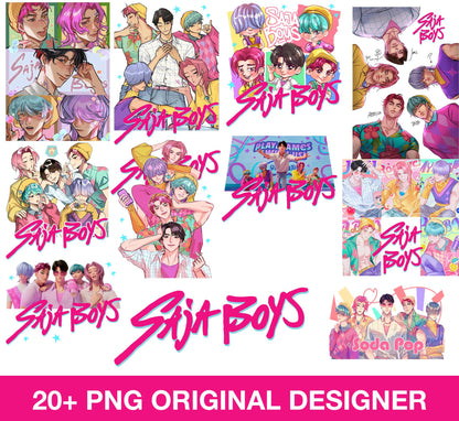 Kpop demon slayer bundle png, anime kpop bundle png, kpop band bundle png